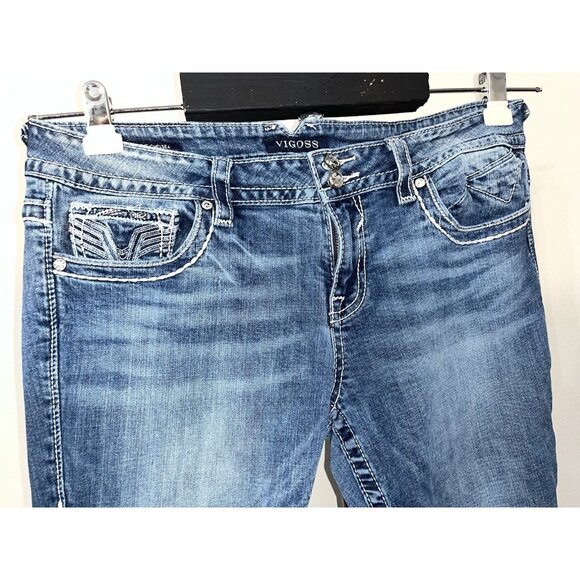 Vigoss The Chelsea Capri Jean Women Size 13/1 4 36X21  9 “ Rise Embroidered - Picture 2 of 10